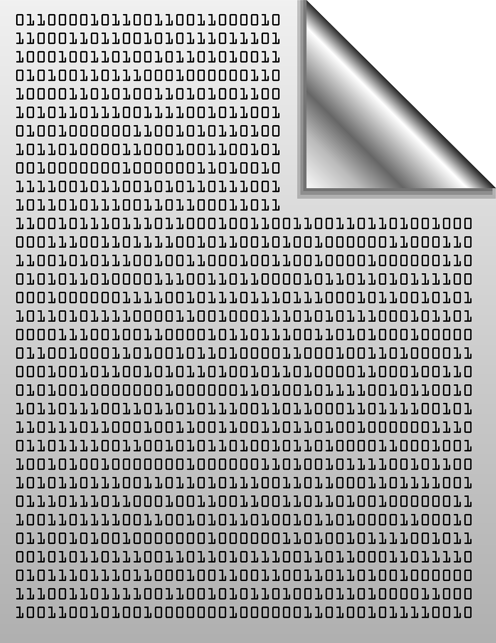 Page completely filled with 1's and 0's